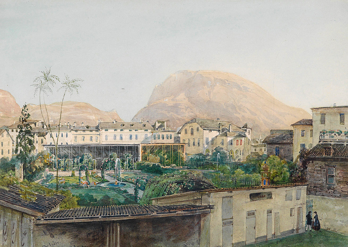 view over a garden in bolzano